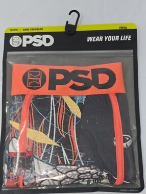 PSD Men’s Boxer Briefs - Neon Orange Waistband Love Sucks
